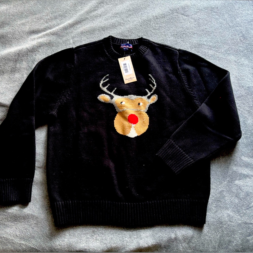 Rowing Blazers COTTON REINDEER SWEATER BLACK